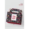 Yılbaşı Çanta Kutu Lacivert Zeminli Desenli Kutu Çanta Postacı 14x17 cm *6lı Paket