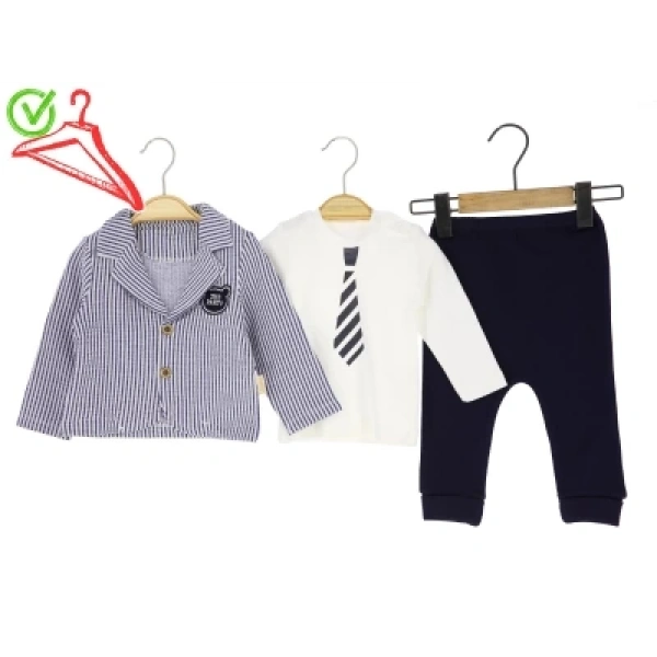 3/9 AY ERKEK TAKIM 3LÜ CEKETLİ KRAVAT BASKILI