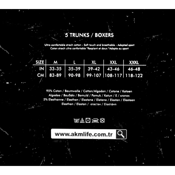 5li Kutu Pamuklu Likralı Esnek Kumaş Boxer