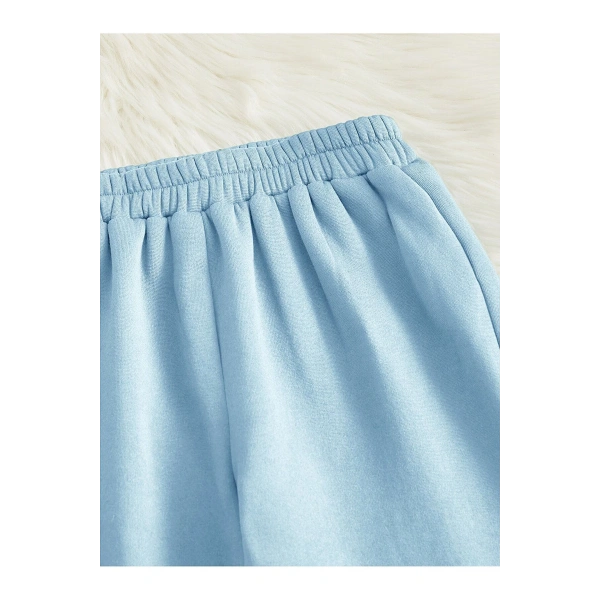 Kadın Bebemavi 3 Iplik Düz Elastik Bel Ve Paça Termal Astarlı Jogger Eşofman Altı