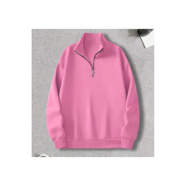 3 iplik yarım fermuarlı sweatshirt şardonlu premium kumaş lc waikiki kalıp