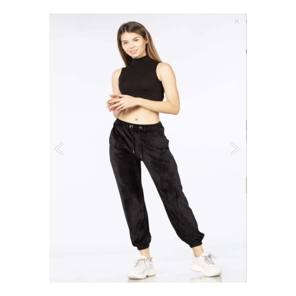 Kadife Eşofman - Fransız Kadife Eşofman Alt 2 Cepli Bel-paça Lastikli