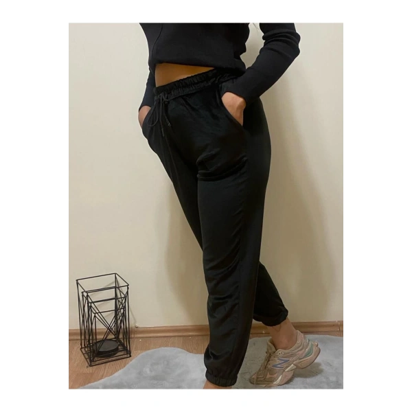 Kadife Eşofman - Fransız Kadife Eşofman Alt 2 Cepli Bel-paça Lastikli