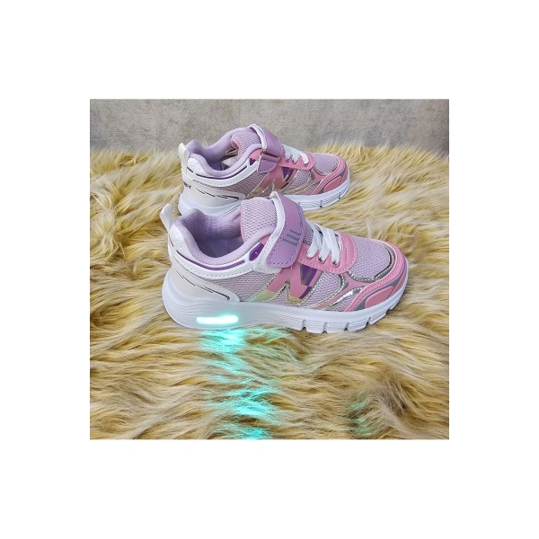 Çocuk Ayakkabı Işıklı Rahat Kalıp Nefes Alabilen Kumaş Bağcıklı