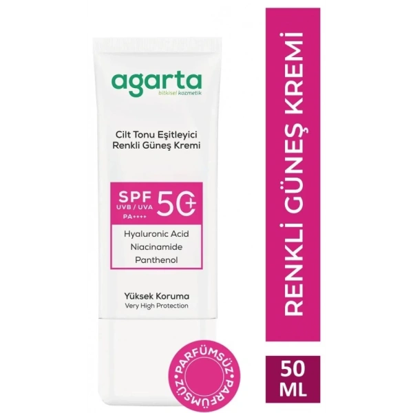 Agarta Doğal Güneş Kremi Cilt Tonu Eşitleyici Renkli 50 Spf 50 Ml