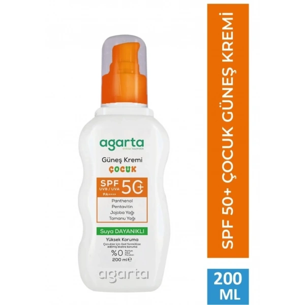 Agarta Doğal Güneş Kremi Çocuk 50 Spf 200 Ml