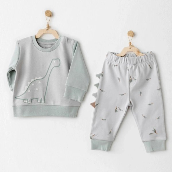 Akm Life Ac26005 Mummy S Snuggle Saurus 2li Bebek Takım Green