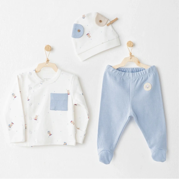 Akm Life Ac26073 Hat Set Rainbow 3lü Zıbın Takım Blue