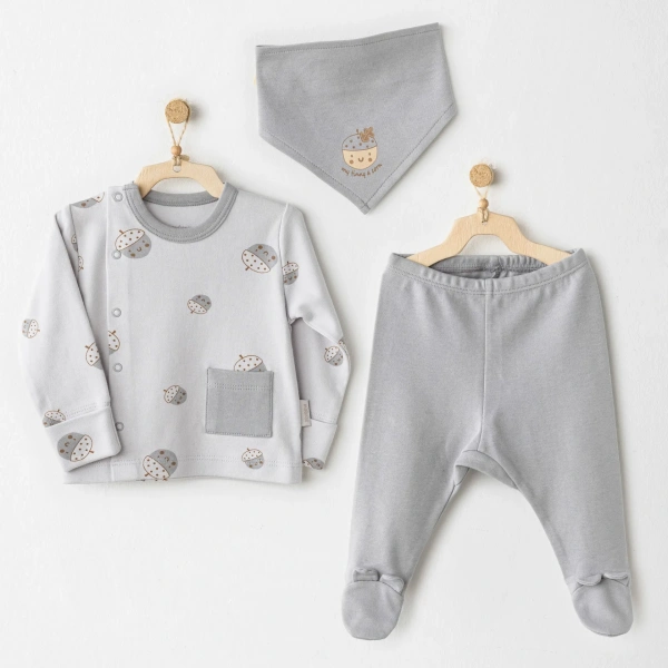 Akm Life Ac26103 Hello Autumn 3lü Zıbın Takım Grey