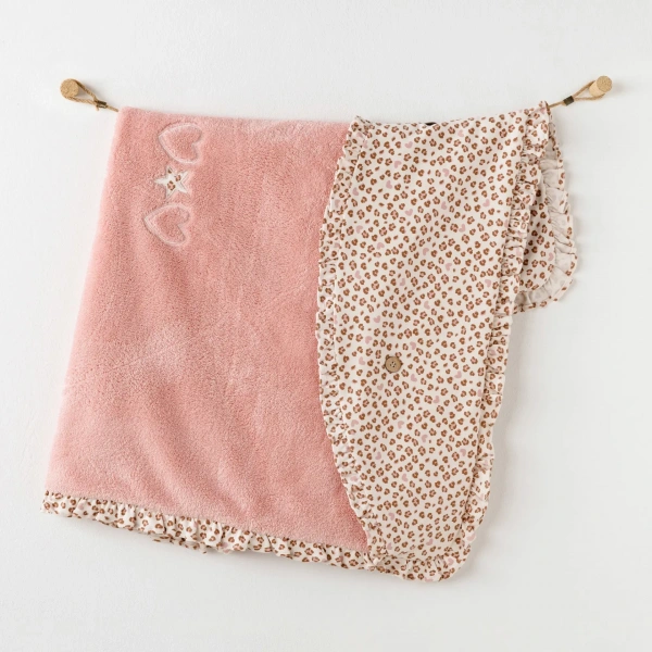 Akm Life Ac26241 Little Leopard Battaniye 90x85 Pink