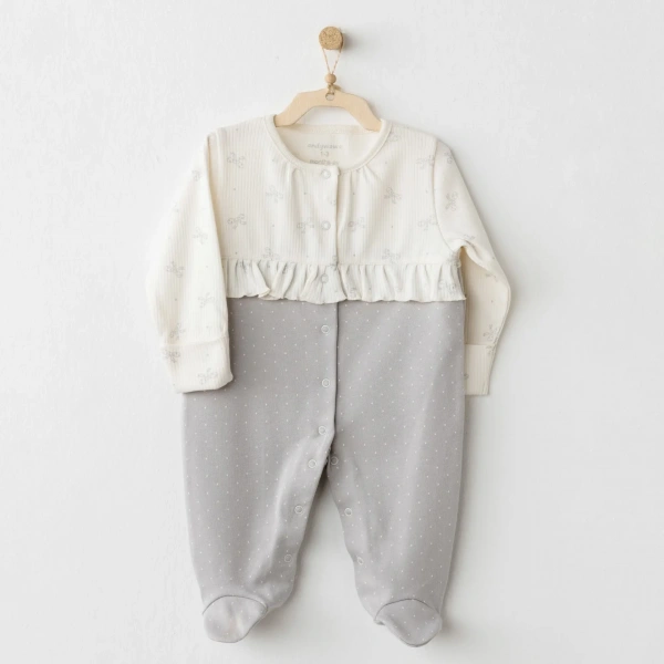 Akm Life Ac26255 Baby Bow Bliss Tulum Ecru Grey