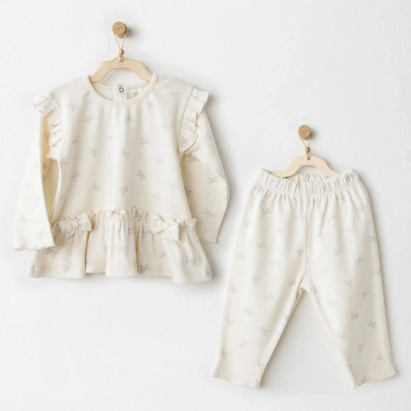 Akm Life Ac26256 Baby Bow Bliss 2li Takım Ekru