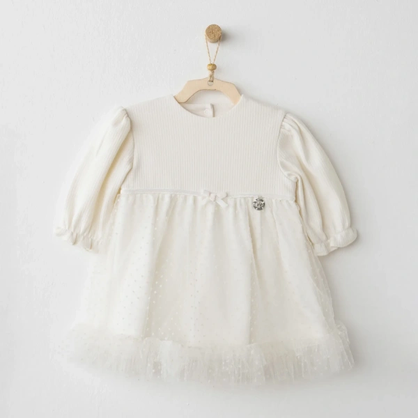 Akm Life Ac26257 Baby Bow Bliss Elbise Ekru