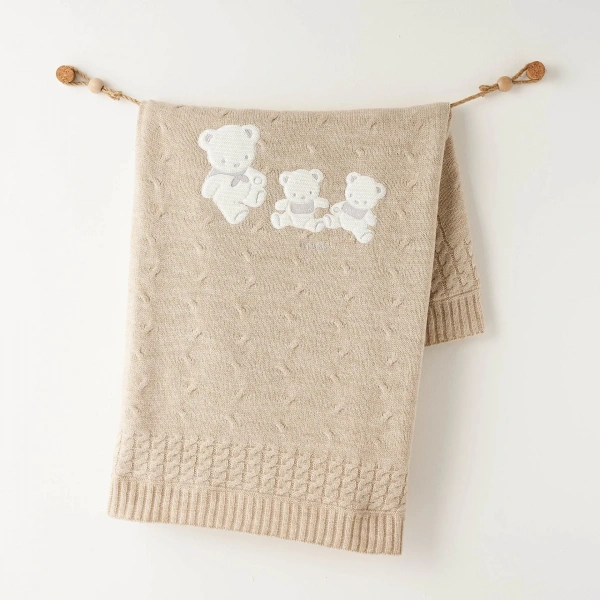 Akm Life Ac26341 Triko Battaniye 85x100 Beige Melange