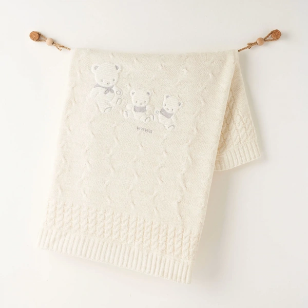 Akm Life Ac26341 Triko Battaniye 85x100 Ekru