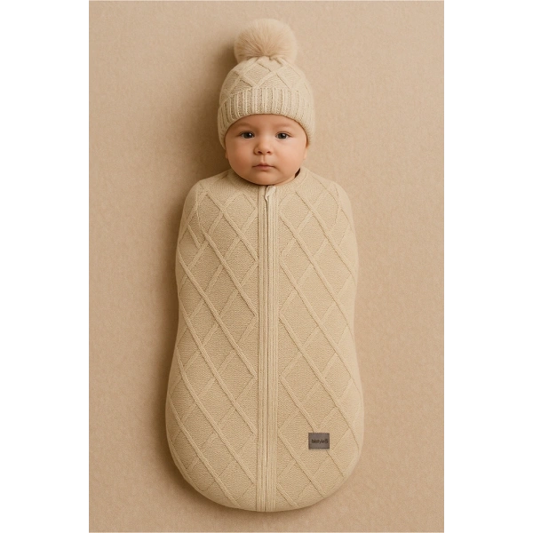 Akm Life Baby İn Swadding Triko Kundak 75108 Bej