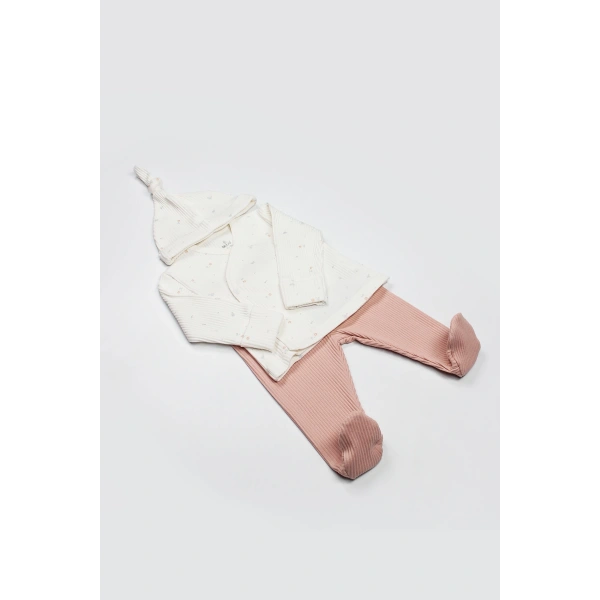 Akm Life Bloom White 3lü Zıbın Takım 13112 Ekru Gül Kurusu