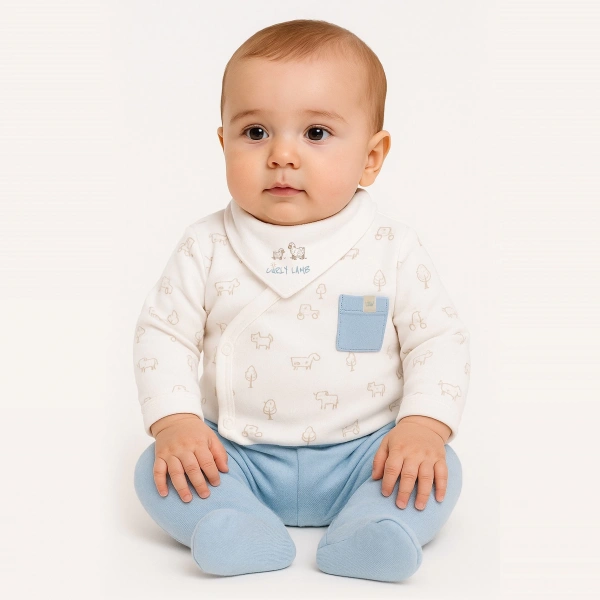 Akm Life Curly Lamb 3lü Zıbın Takımı 13107 Bej Ekru