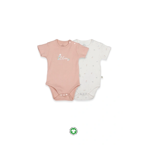 Akm Life Flying Bloom White Yarım Kol 2li Body 17118 Ekru Gül Kurusu