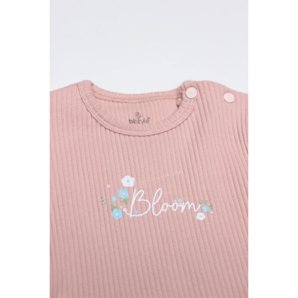 Akm Life Flying Bloom White Yarım Kol 2li Body 17118 Ekru Gül Kurusu