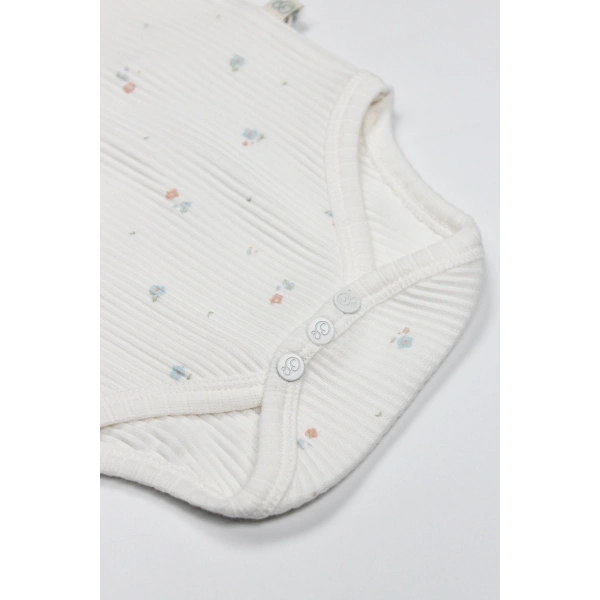 Akm Life Flying Bloom White Yarım Kol 2li Body 17118 Ekru Gül Kurusu