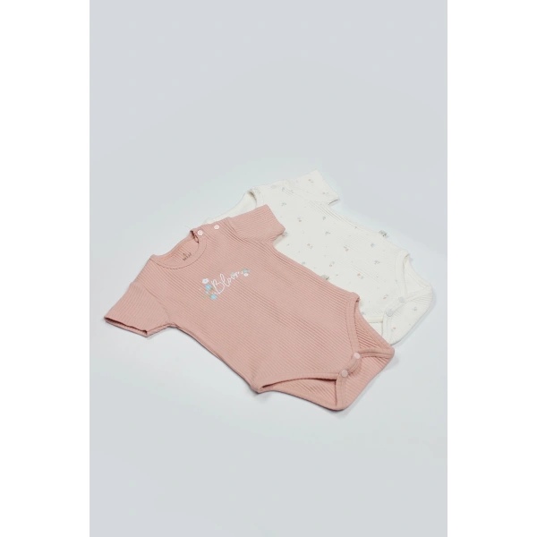 Akm Life Flying Bloom White Yarım Kol 2li Body 17118 Ekru Gül Kurusu