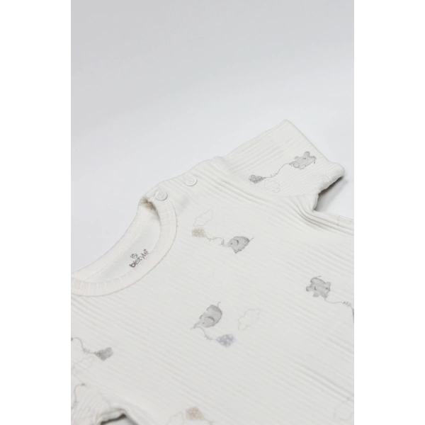 Akm Life Flying Elephant Yarım Kol 2li Body 17116 Ekru Gri