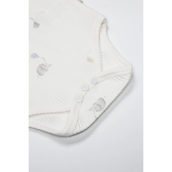 Akm Life Flying Elephant Yarım Kol 2li Body 17116 Ekru Gri