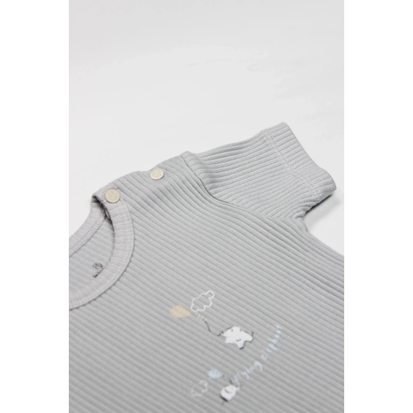 Akm Life Flying Elephant Yarım Kol 2li Body 17116 Ekru Gri