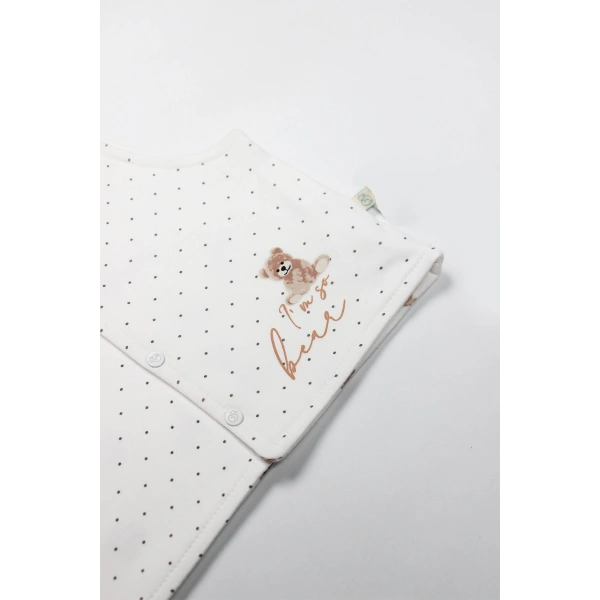 Akm Life I Am So Bear Çift Taraflı Bebe Yelek 18103 Bej Ekru