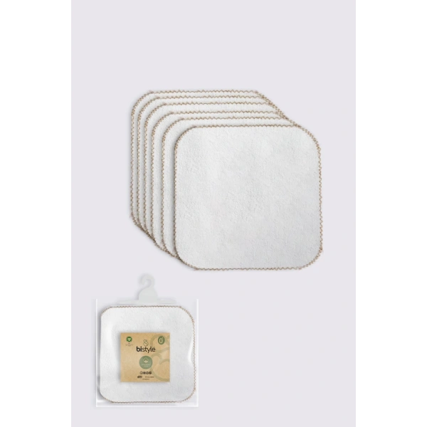 Akm Life Organik 28x28 6lı Havlu Mendil 90105 Ekru