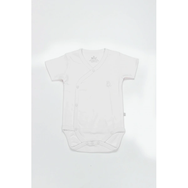 Akm Life Organik Natural Basic Style Kruvaze Yarım Kol Body Bs17101 Beyaz