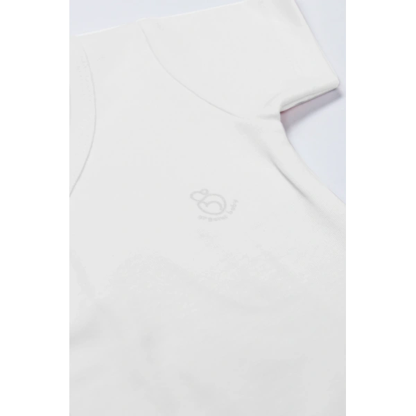 Akm Life Organik Natural Basic Style Kruvaze Yarım Kol Body Bs17101 Beyaz