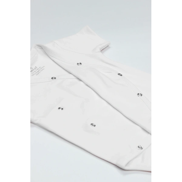 Akm Life Organik Natural Basic Style Kruvaze Yarım Kol Body Bs17101 Beyaz