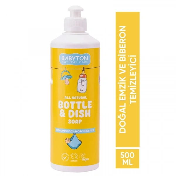 Babyton Doğal Emzik Ve Biberon Temizleyicisi Bitkisel Elde Bulaşık Sabunu 500 Ml