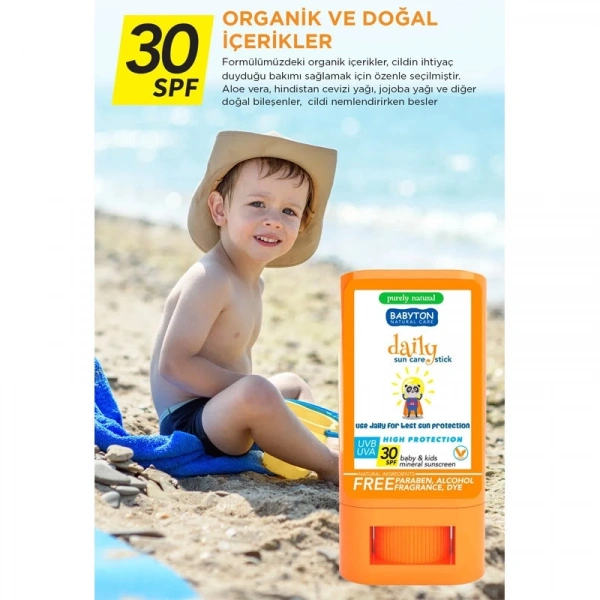 Babyton bebek Ve Çocuklar İçin Günlük Güneş Koruyucu Stick 20 Gr