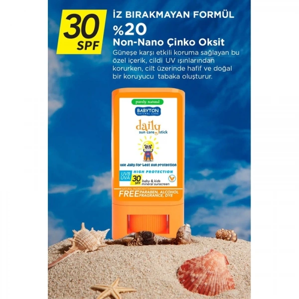 Babyton bebek Ve Çocuklar İçin Günlük Güneş Koruyucu Stick 20 Gr