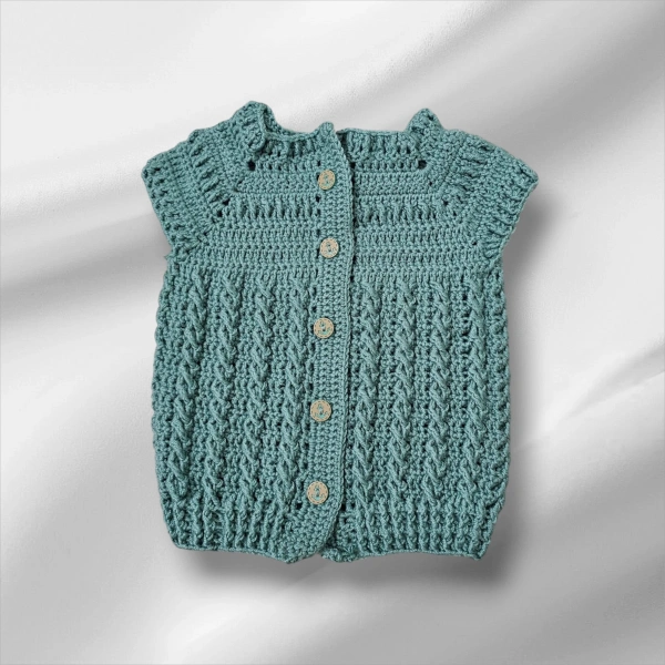 Bebek 3-12 Ay Mavi Unisex El örmesi yelek