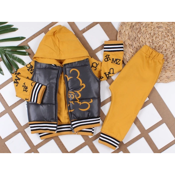 Bebek Alt Üst Takım Bebek Takım 3lü  alt üst şişme yelekli Bebek Giyim