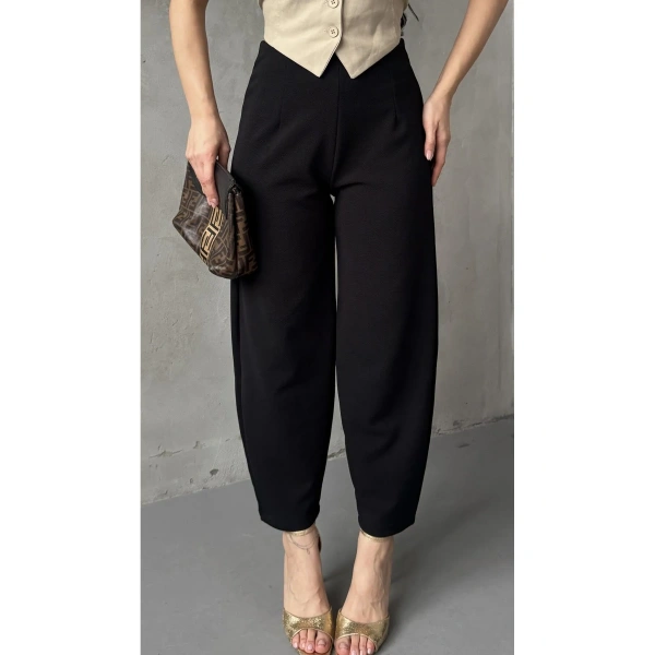 Beli Lastikli Şalvar Model Krep rahat kesim pamuklu lilkralı kumaş