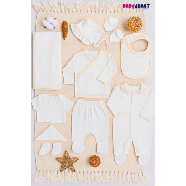 Çizgi Desenli 10 Parça Kutulu Kız Bebek Hastane Çıkış Seti