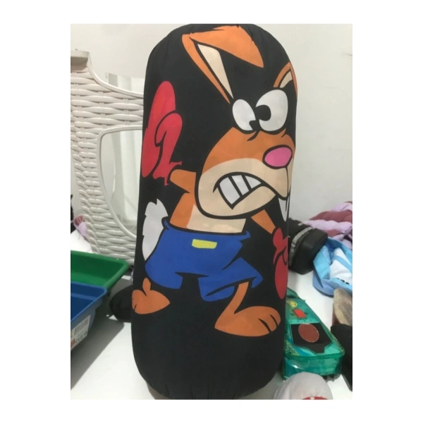 Çocuk Boks Torbası 2 Çift Eldiven Hediyeli Eğlenceli Evde Boks(Unisex Kız-Erkek) Siyah