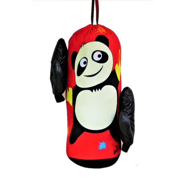 Çocuk Boks Torbası Eldiven Hediyeli Çocuklar İçin Eğlenceli Evde Boks(Unisex Kız-Erkek) Kırmızı