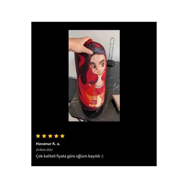 Erkek Çocuk Boks Torbası Eldiven Hediyeli Çocuklar İçin Eğlenceli Evde Boks Kırmızı