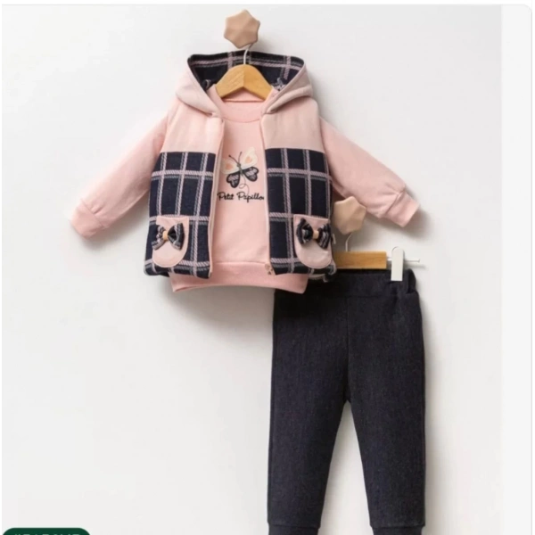 Gül Kurusu Kız Bebek Alt Üst Takım 3lü alt üst şişme yelekli şık takım