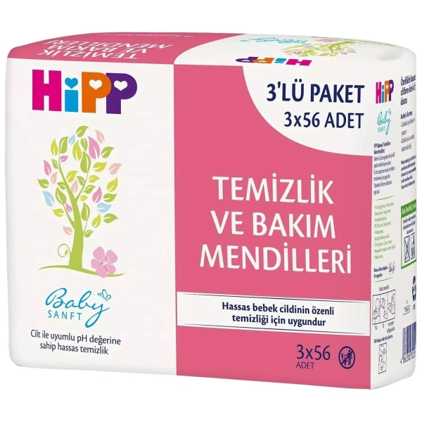 Hipp Temizlik Ve Bakım Mendili 3lü 168 Yaprak