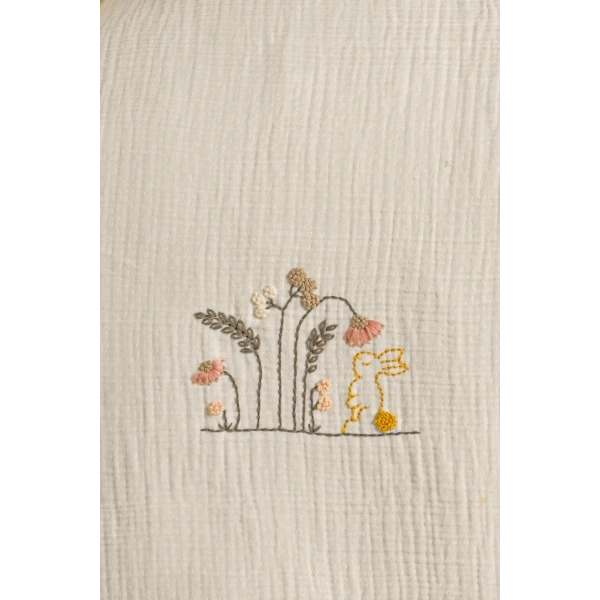 Kanz 4 Kat Hand Made Fırfırlı Müslin Örtü Seti Knz-020 Krem