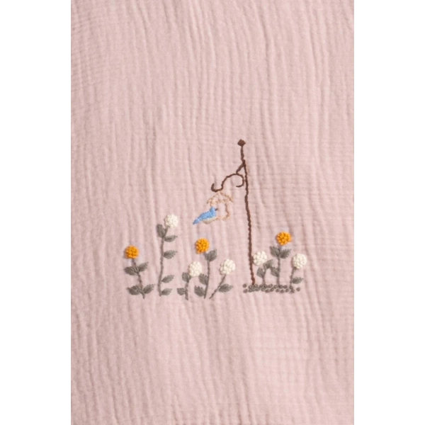 Kanz 4 Kat Hand Made Fırfırlı Müslin Örtü Seti Knz-020 Pudra