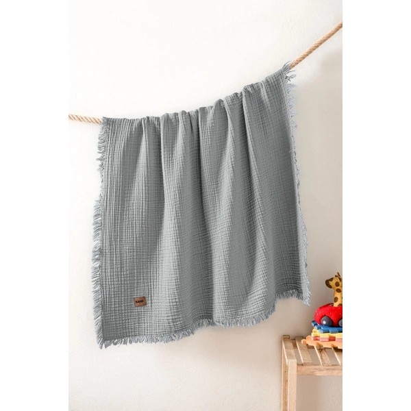 Kanz Bebek 4 Kat Müslin Örtü Knz-027 Gri