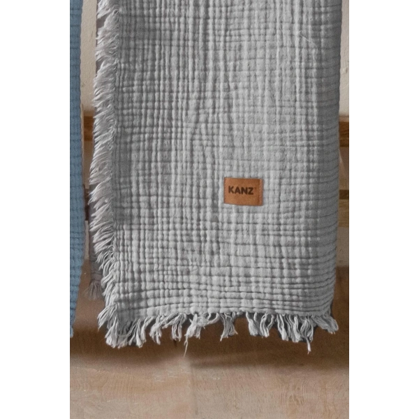 Kanz Bebek 4 Kat Müslin Örtü Knz-027 Gri
